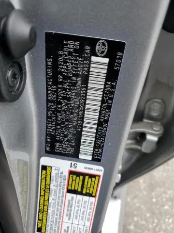 2019 TOYOTA CAMRY L  