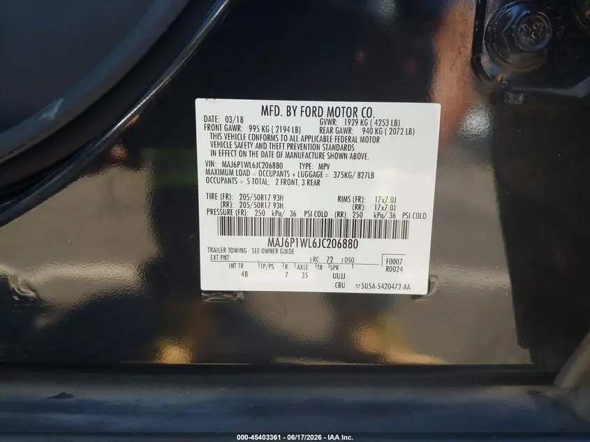 2018 FORD ECOSPORT TITANIUM