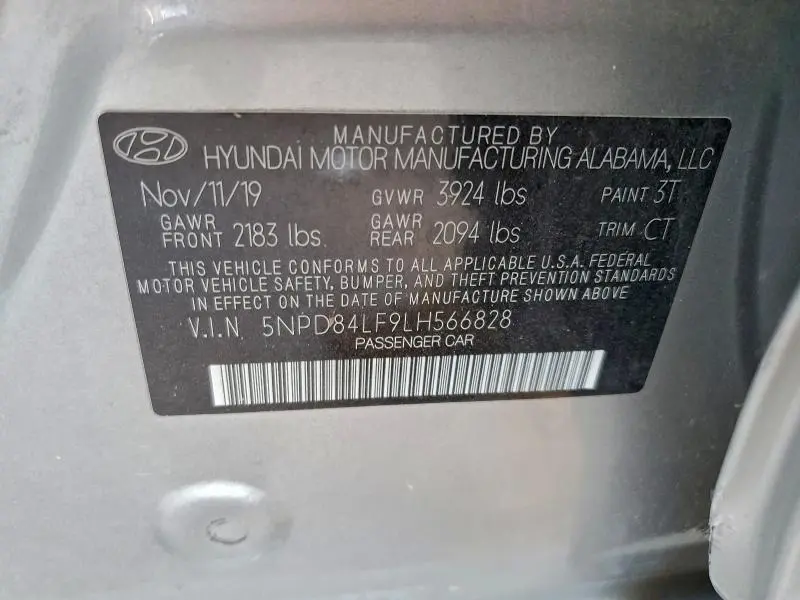2020 HYUNDAI ELANTRA SEL  