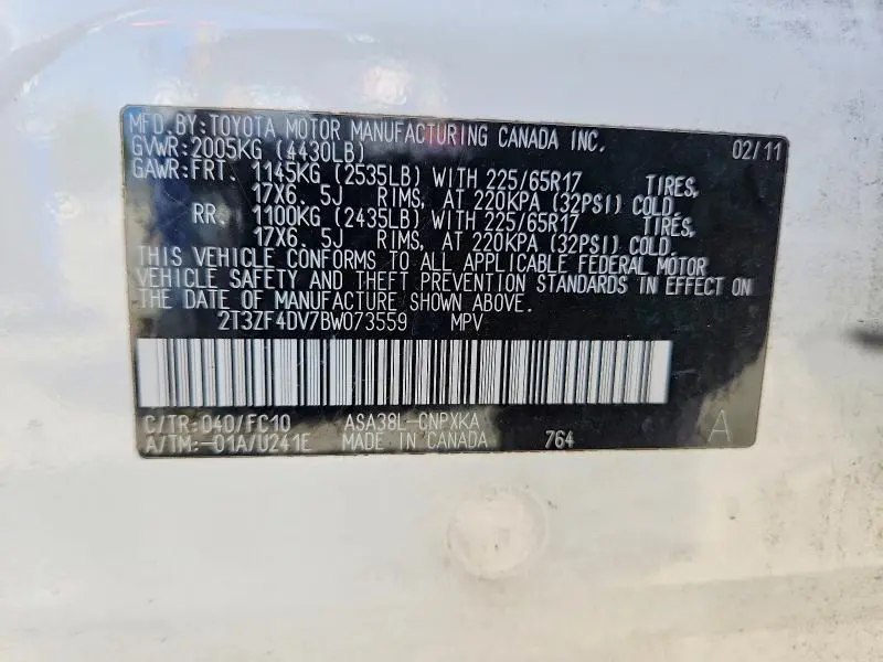 2011 TOYOTA RAV4 BASE  
