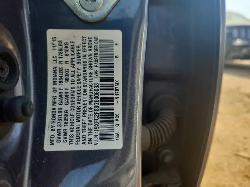 2016 HONDA CIVIC LX  