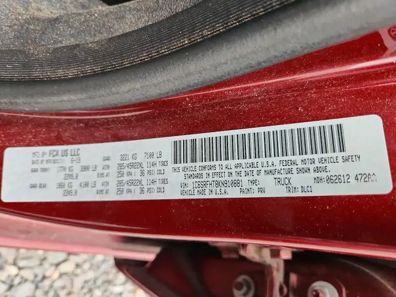 2019 RAM 1500 LIMITED  