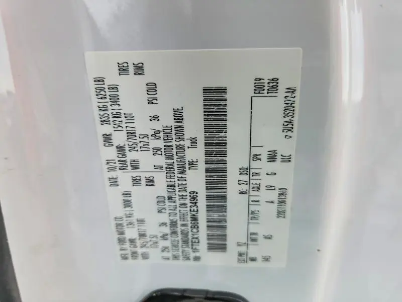 2021 FORD F150 SUPER CAB  