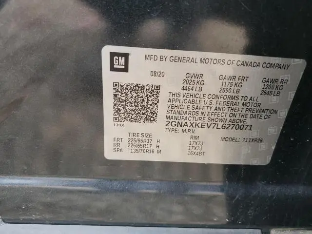 2020 CHEVROLET EQUINOX LT  