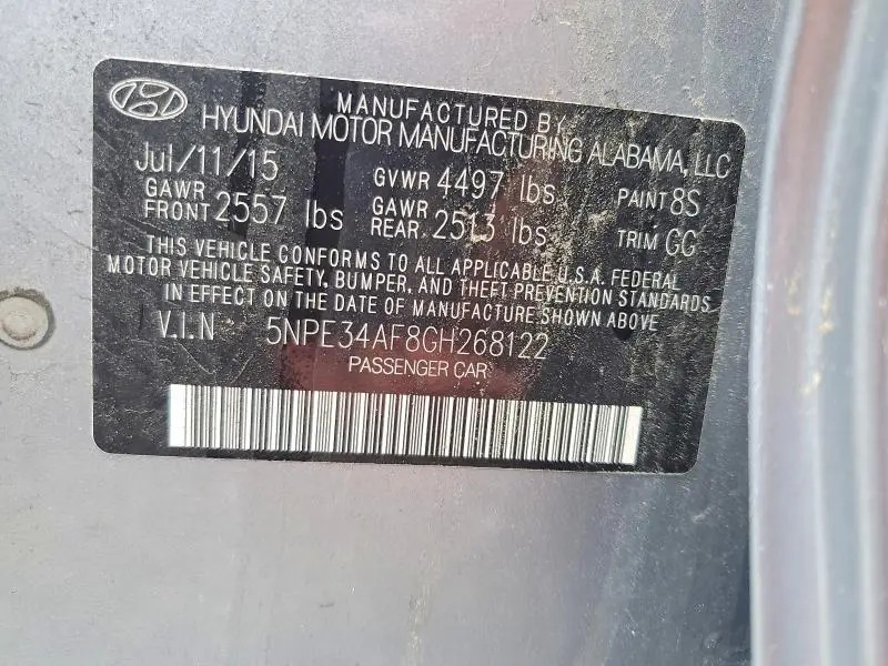 2016 HYUNDAI SONATA SPORT  