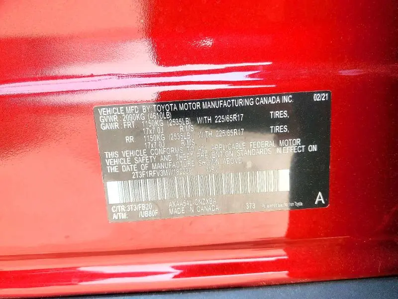 2021 TOYOTA RAV4 LE  