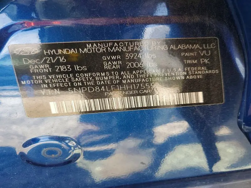2017 HYUNDAI ELANTRA SE  