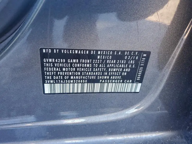 2016 VOLKSWAGEN JETTA SEL  