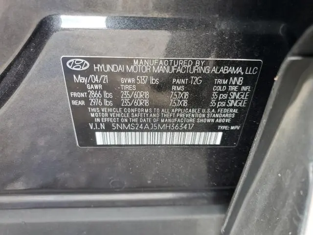 2021 HYUNDAI SANTA FE SEL  