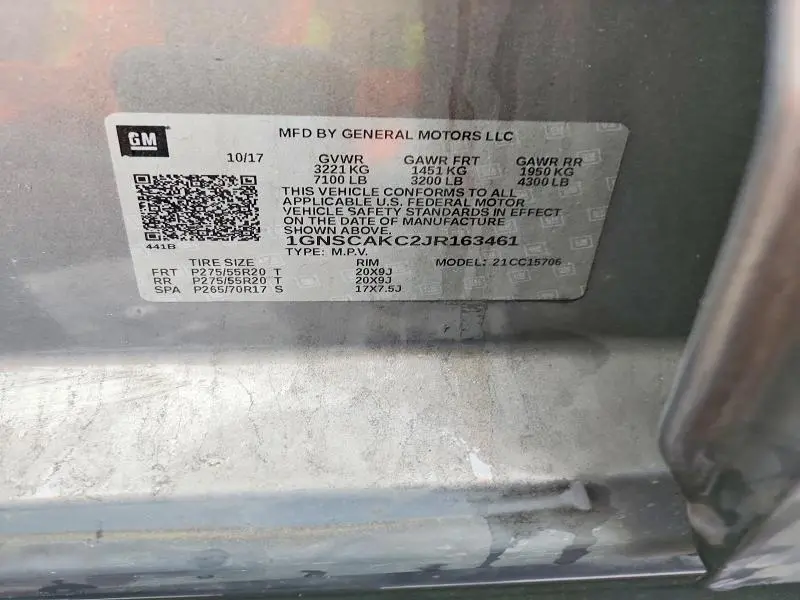 2018 CHEVROLET TAHOE C1500 LS  