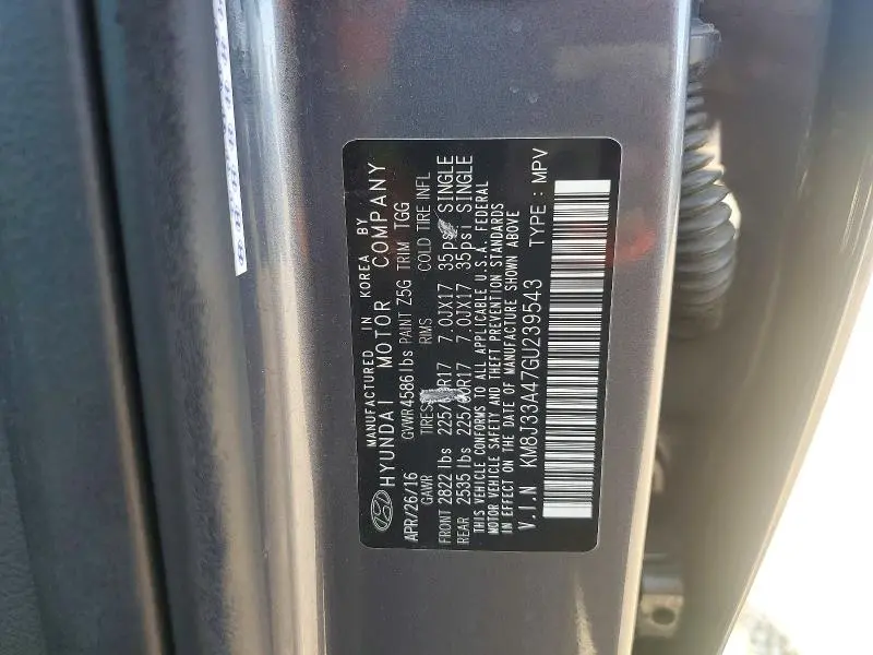 2016 HYUNDAI TUCSON SE  
