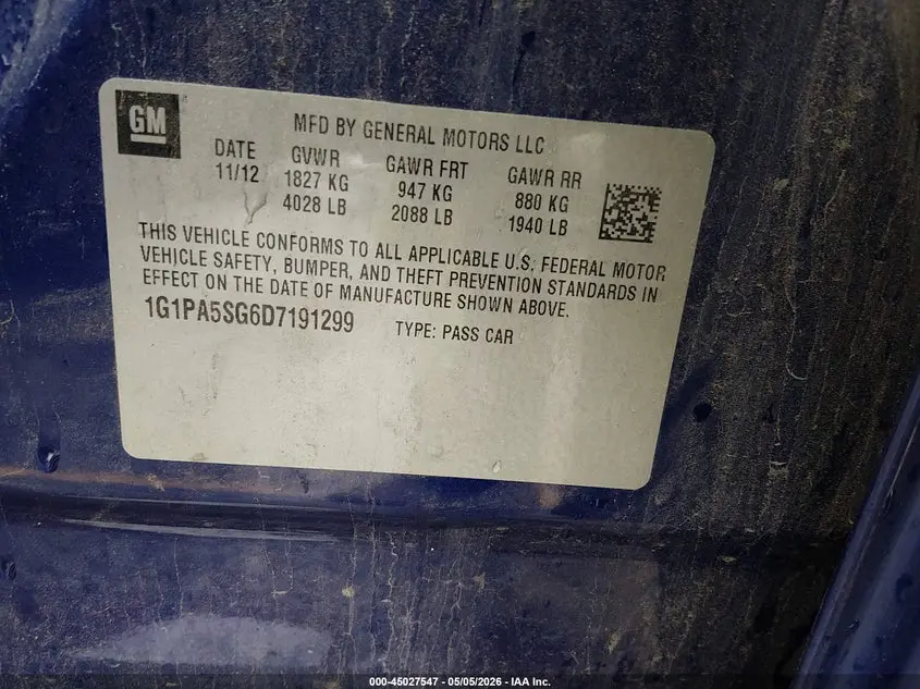 2013 CHEVROLET CRUZE LS AUTO