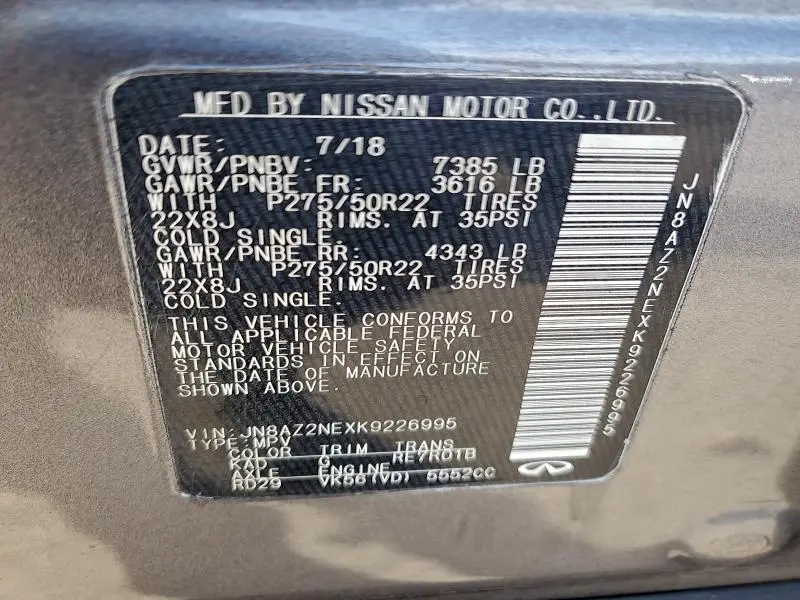 2019 INFINITI QX80 LUXE  