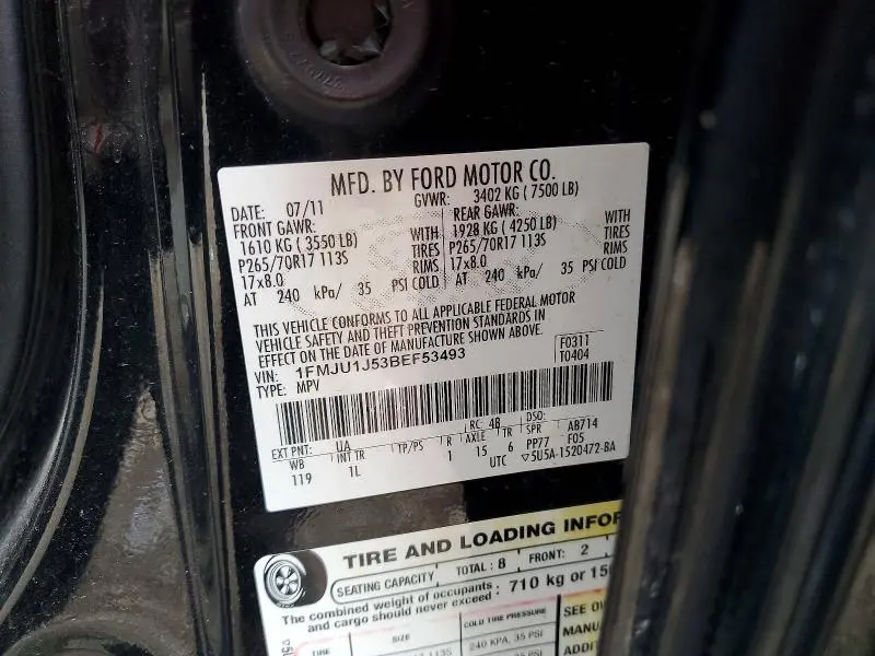 2011 FORD EXPEDITION XLT  