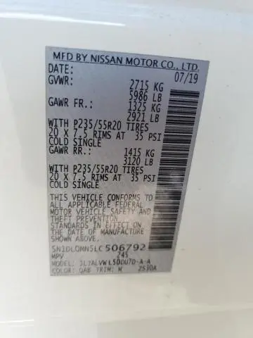 2020 INFINITI QX60 LUXE  