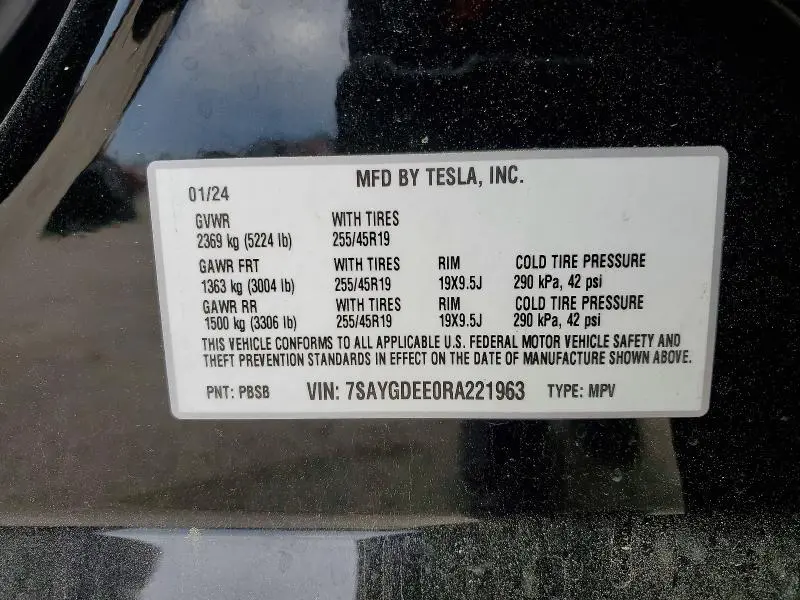 2024 TESLA MODEL Y   