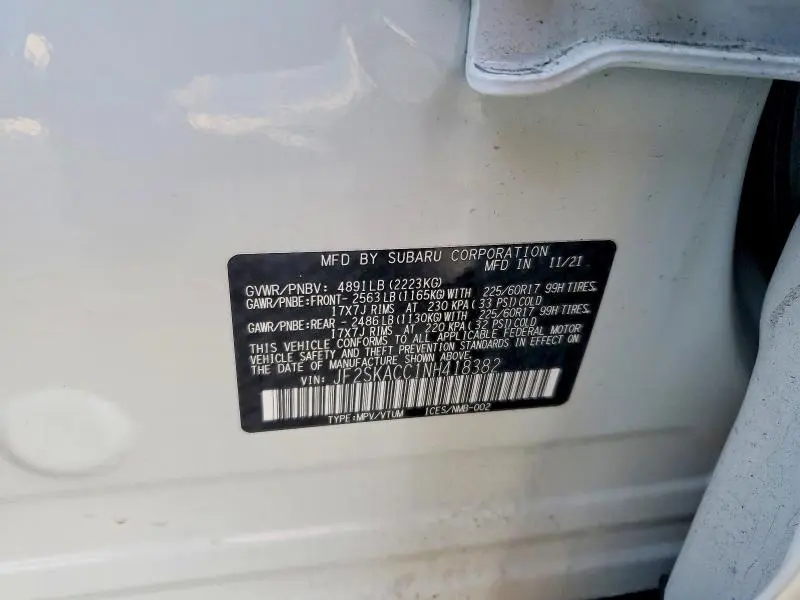 2022 SUBARU FORESTER   