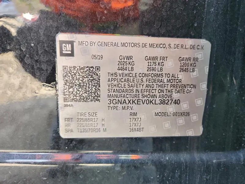 2019 CHEVROLET EQUINOX LT  