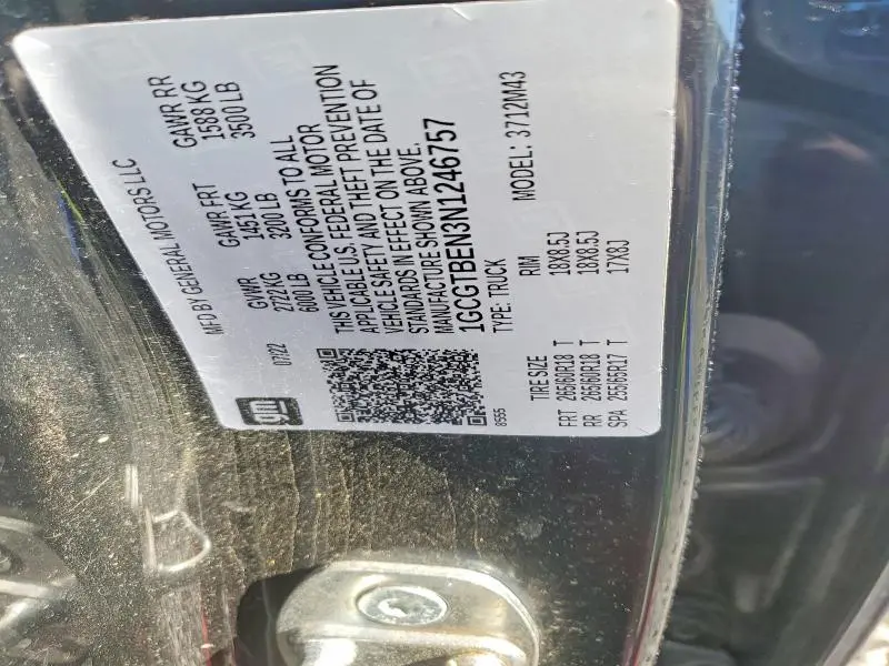 2022 CHEVROLET COLORADO   