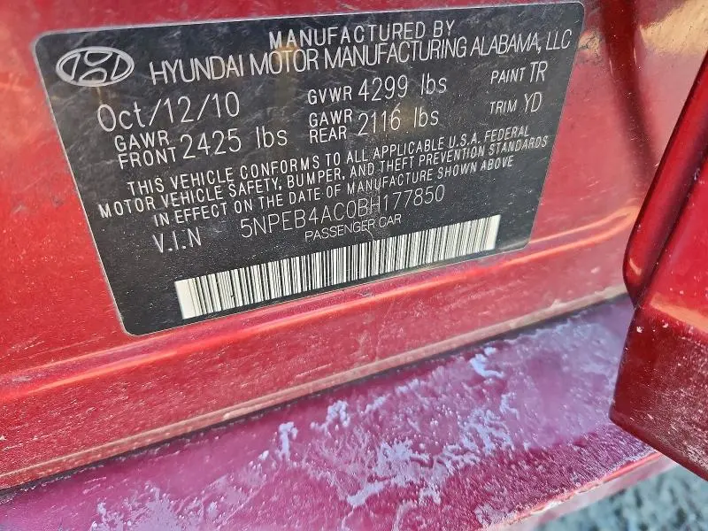 2011 HYUNDAI SONATA GLS  