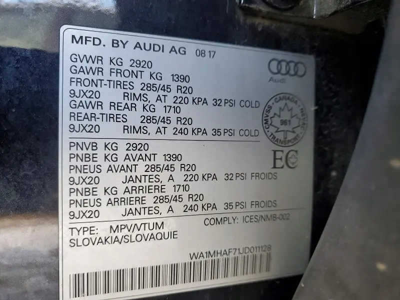 2018 AUDI Q7 PROGRESSIV S-LINE  