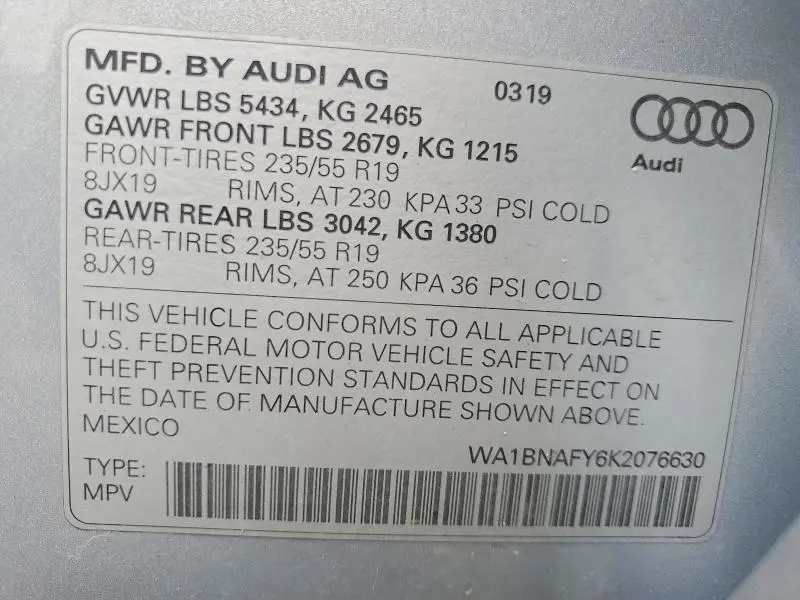 2019 AUDI Q5 PREMIUM PLUS  