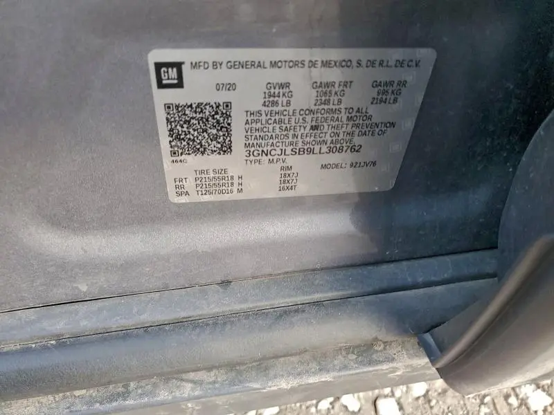 2020 CHEVROLET TRAX 1LT  