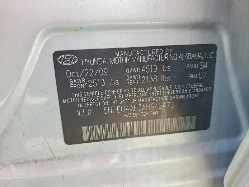 2010 HYUNDAI SONATA SE V6  