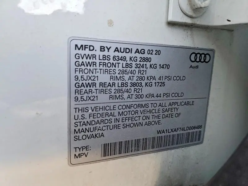 2020 AUDI Q7 PREMIUM PLUS  