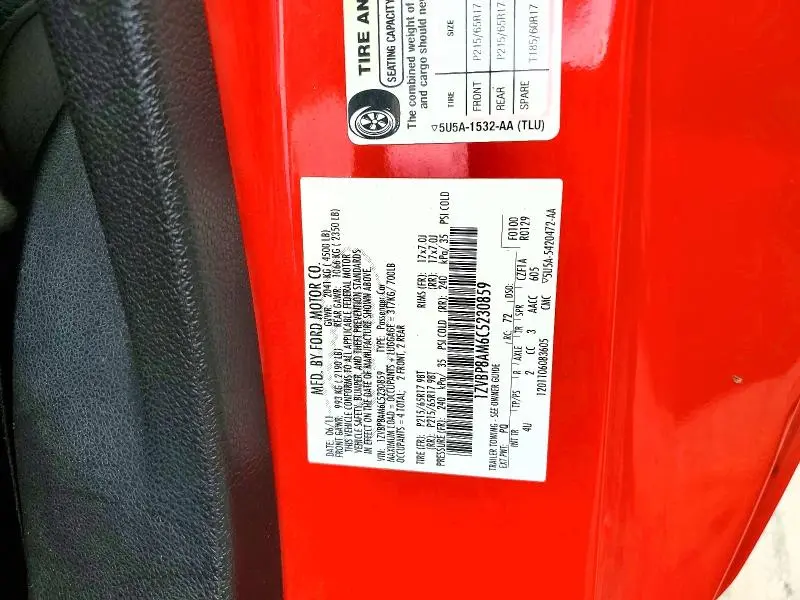 2012 FORD MUSTANG   