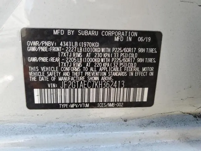 2019 SUBARU CROSSTREK PREMIUM  