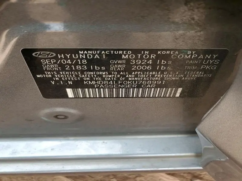 2019 HYUNDAI ELANTRA SEL  