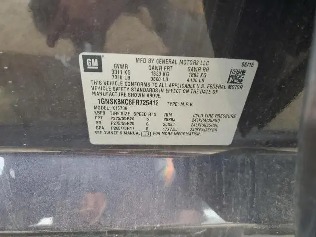 2015 CHEVROLET TAHOE K1500 LT  