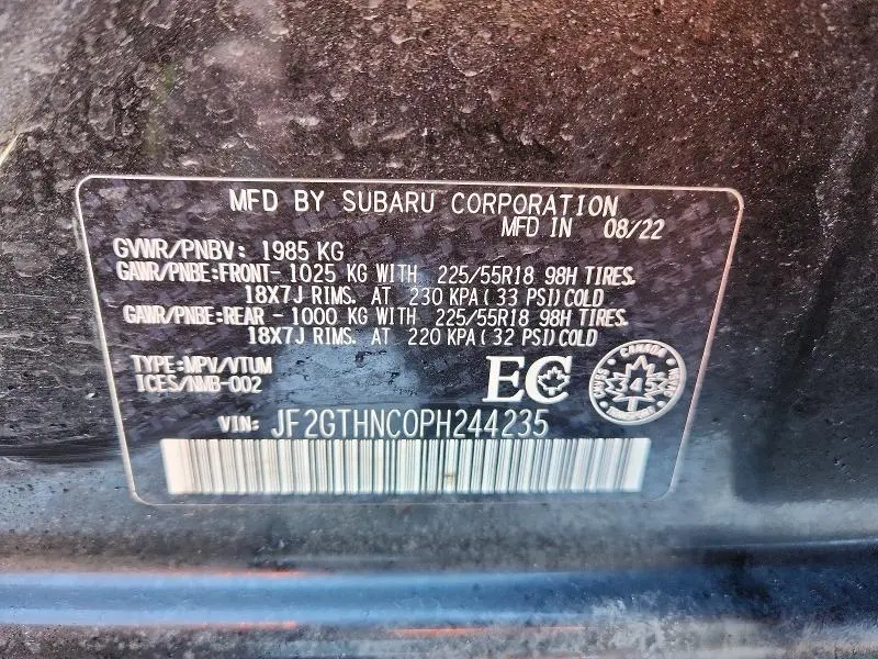 2023 SUBARU CROSSTREK LIMITED  