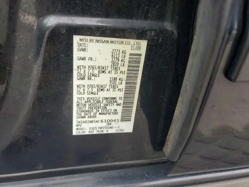 2010 NISSAN PATHFINDER S  