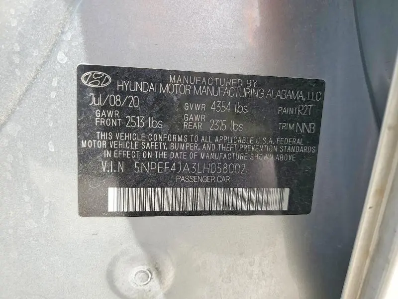 2020 HYUNDAI SONATA SEL  