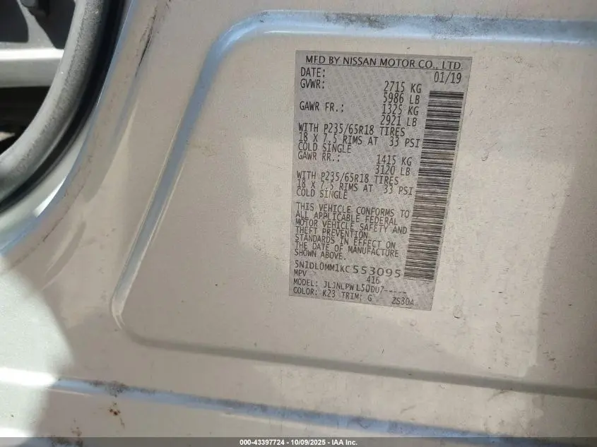 2019 INFINITI QX60 PURE