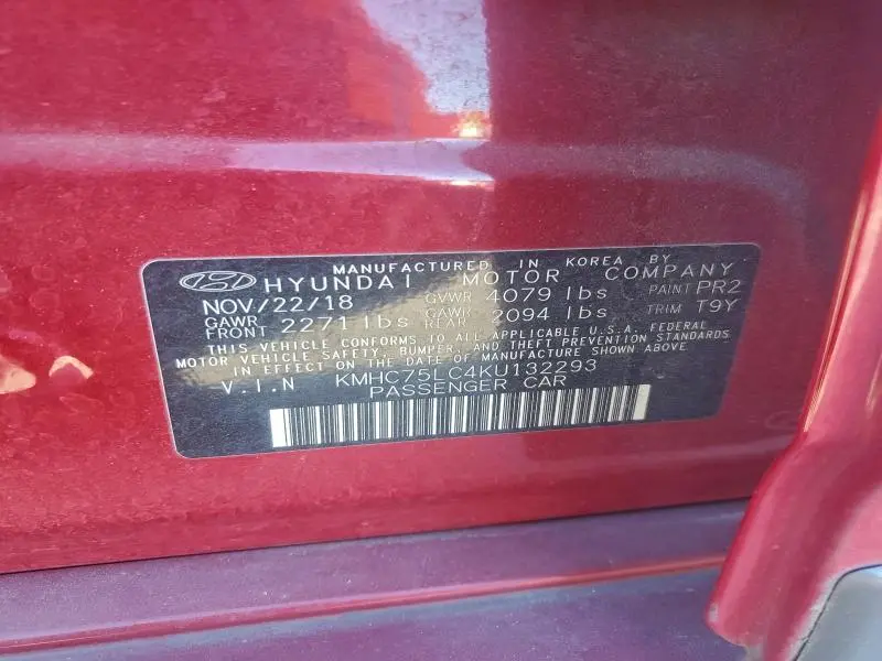 2019 HYUNDAI IONIQ SEL  