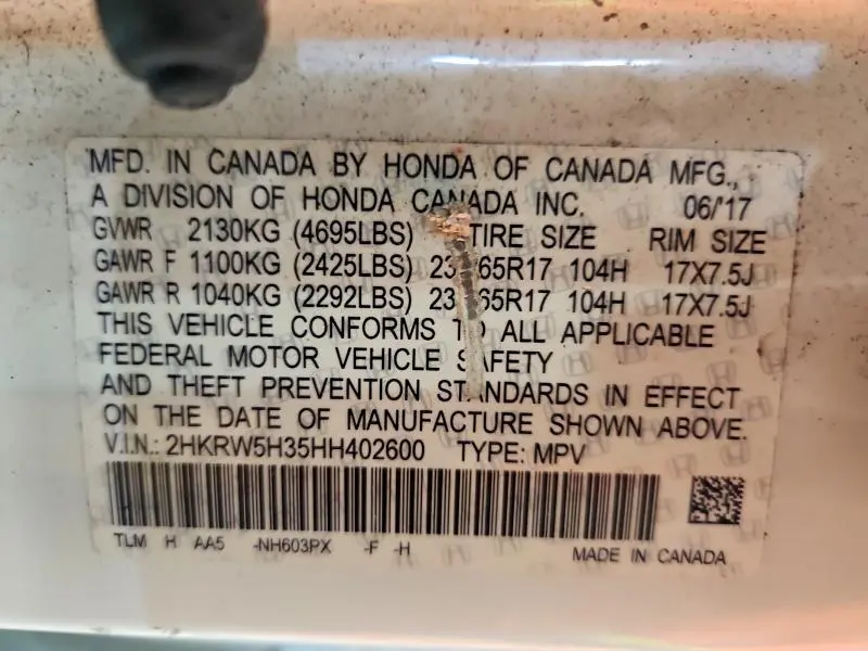 2017 HONDA CR-V LX  