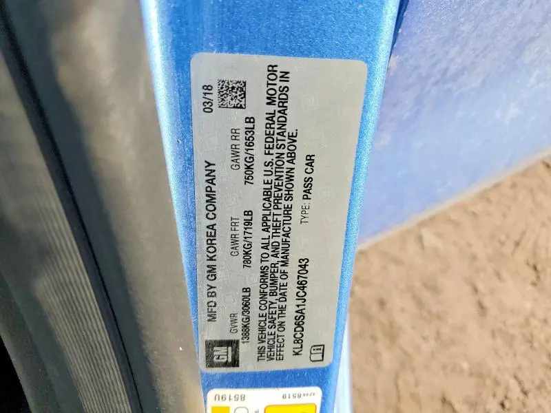 2018 CHEVROLET SPARK 1LT  