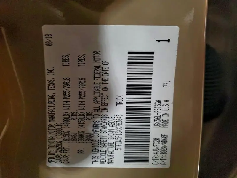 2019 TOYOTA TUNDRA CREWMAX SR5  