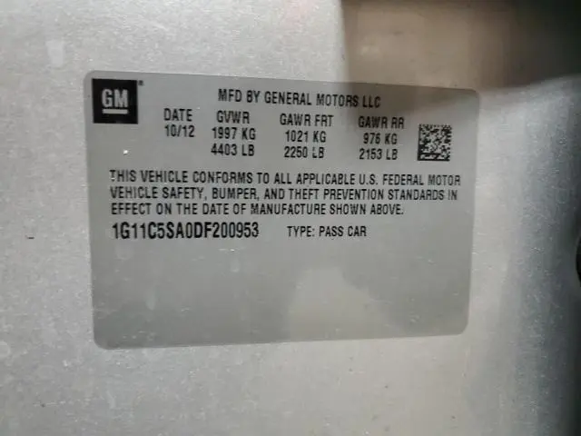 2013 CHEVROLET MALIBU 1LT  