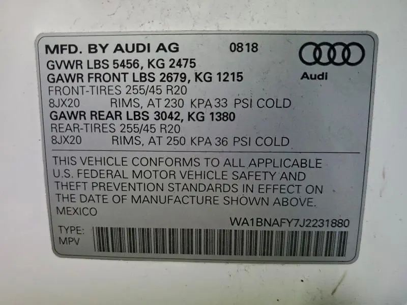 2018 AUDI Q5 PREMIUM PLUS  