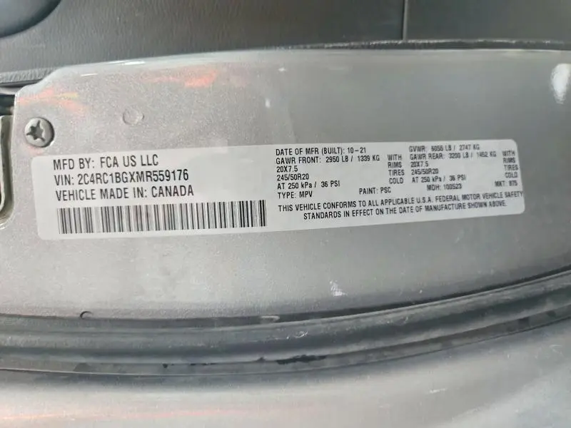 2021 CHRYSLER PACIFICA TOURING L  