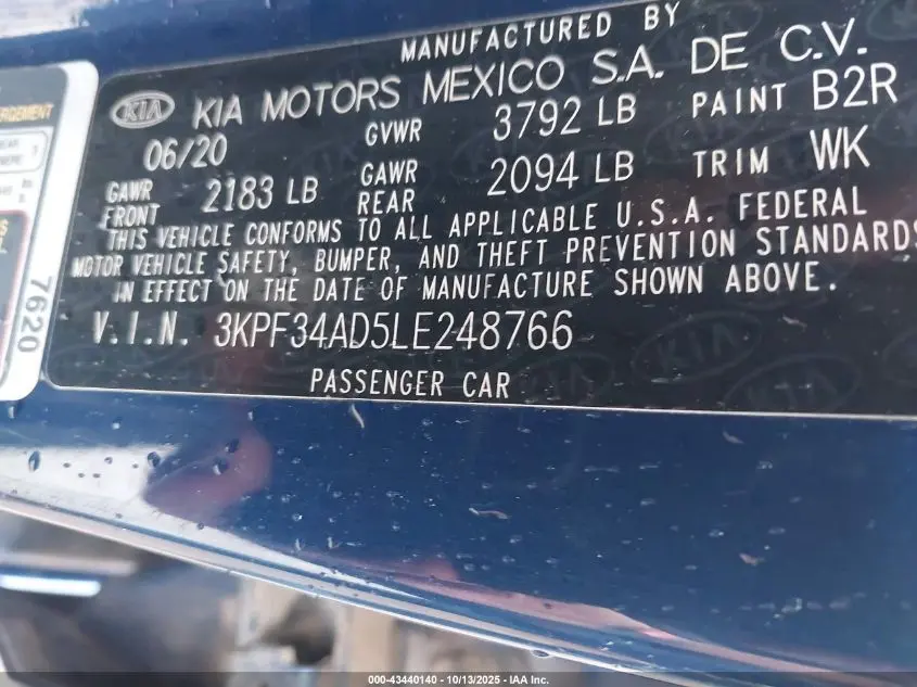 2020 KIA FORTE GT-LINE