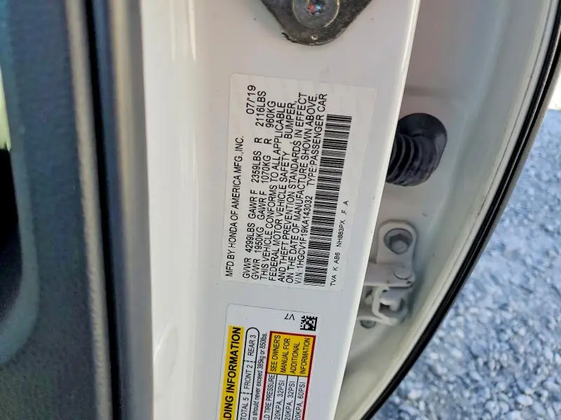 2019 HONDA ACCORD LX  