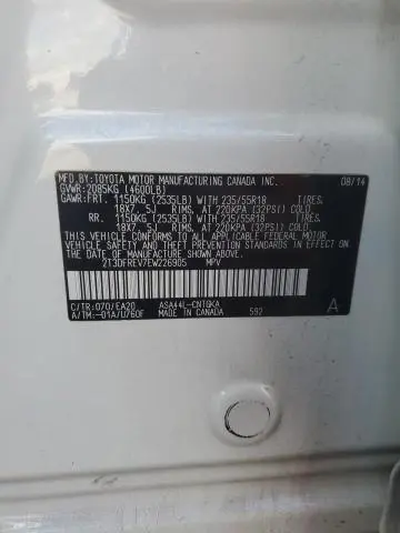 2014 TOYOTA RAV4 LIMITED  