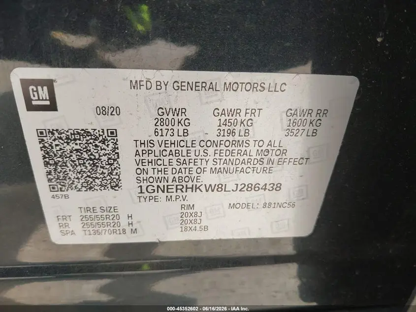 2020 CHEVROLET TRAVERSE FWD LT LEATHER