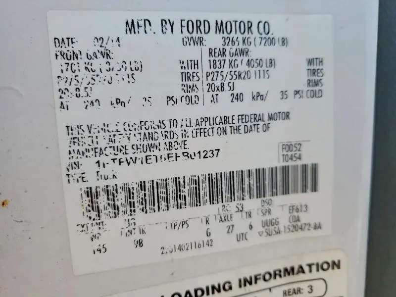 2014 FORD F150 SUPERCREW  
