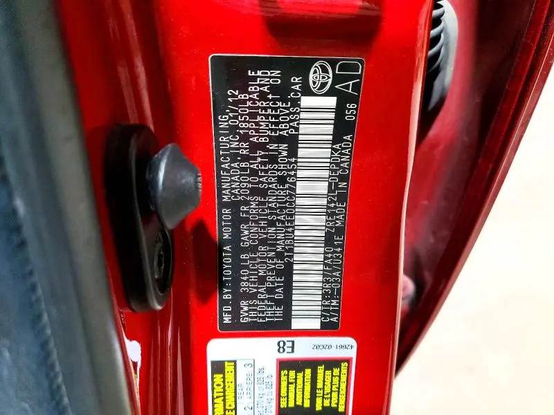 2012 TOYOTA COROLLA BASE  